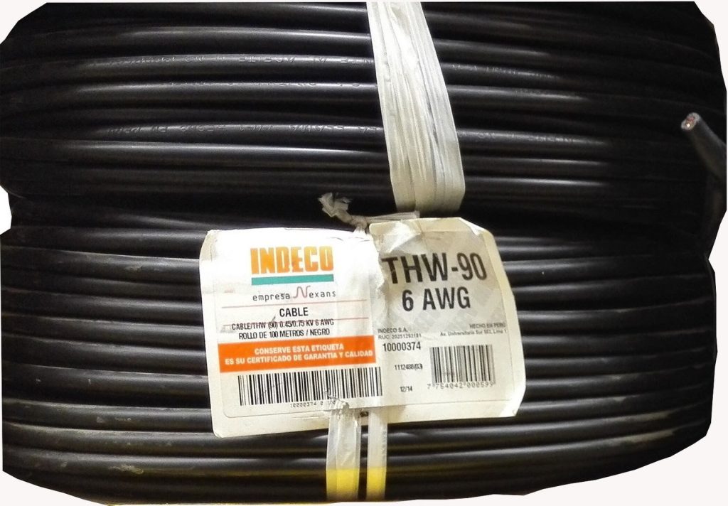 CABLE INDECO 6AWG THW